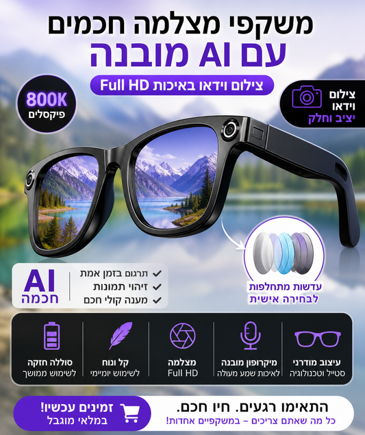 מובנת AI משקפיים חכמות עם צילום ותוכנת